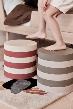 OYOY Children's Chairs|Children's Chairs*Iro stackable stool, Olive-clay GreenBeige