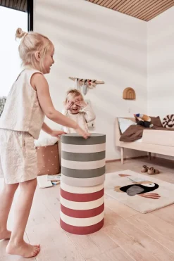 OYOY Children's Chairs|Children's Chairs*Iro stackable stool, Olive-clay GreenBeige