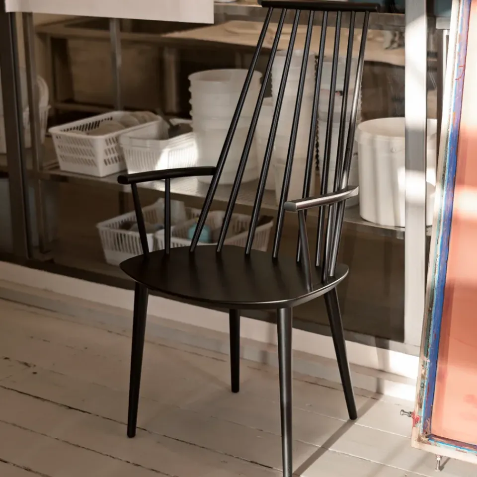 HAY Chairs*J110 armchair, lacquered beech Black