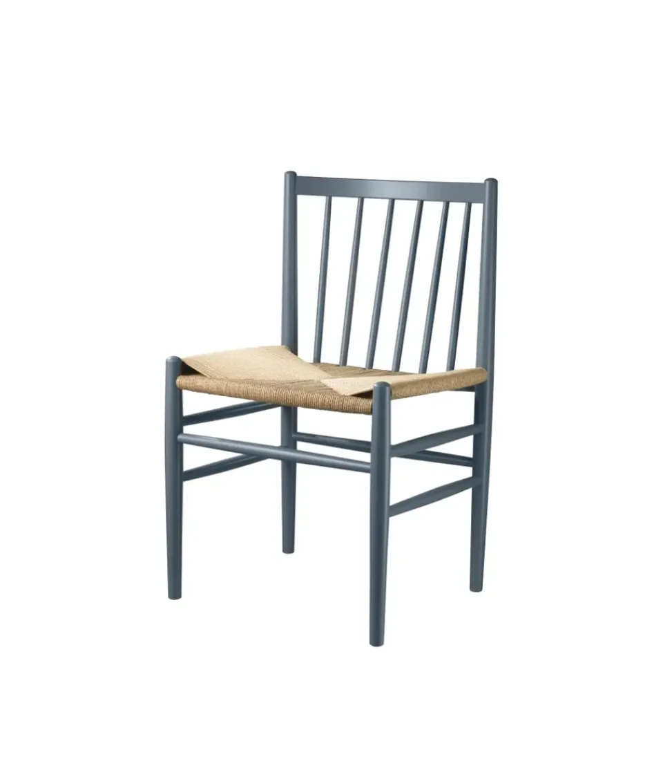 FDB Møbler Chairs*J80 chair, Beech grey painted-nature Blue