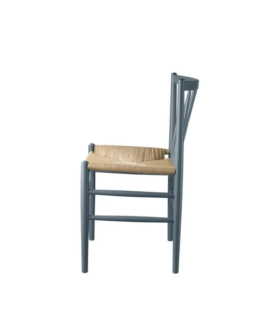 FDB Møbler Chairs*J80 chair, Beech grey painted-nature Blue