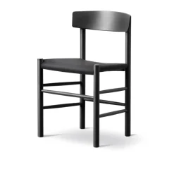 Fredericia Furniture Chairs*J39 chair, lacquered oak- canvas Black