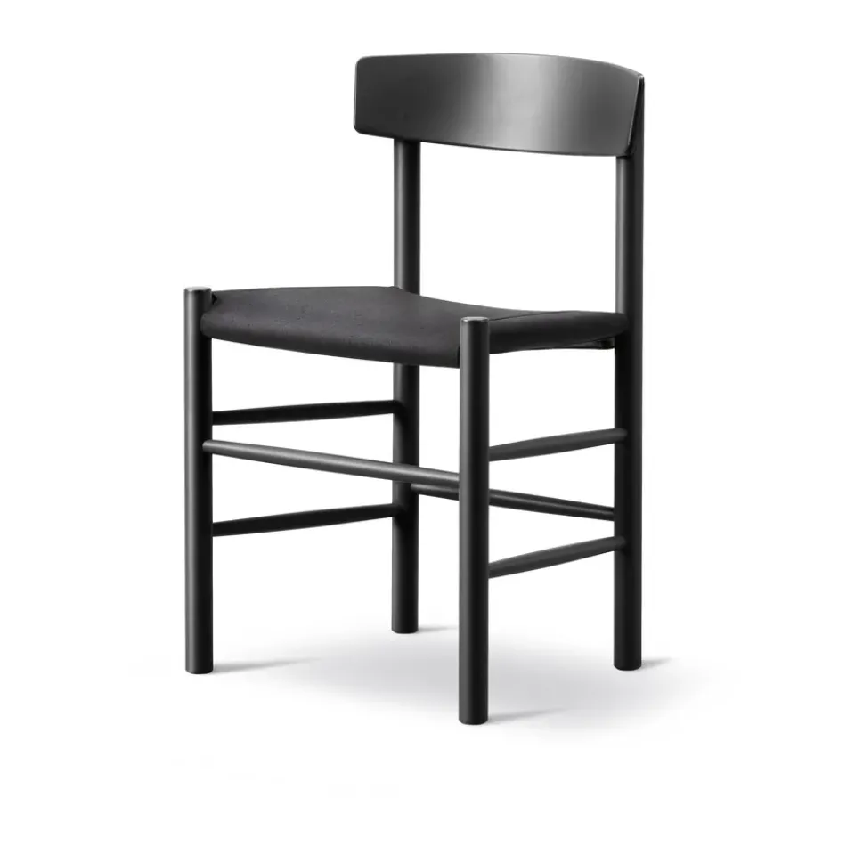 Fredericia Furniture Chairs*J39 chair, lacquered oak- canvas Black