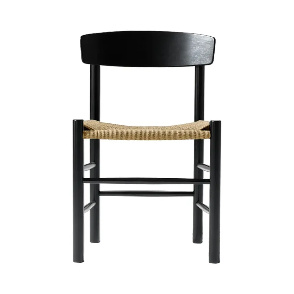Fredericia Furniture Chairs*J39 chair, lacquered oak-braided natural Black