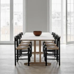 Fredericia Furniture Chairs*J39 chair, lacquered oak-braided natural Black