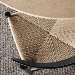 Fredericia Furniture Chairs*J39 chair, lacquered oak-braided natural Black