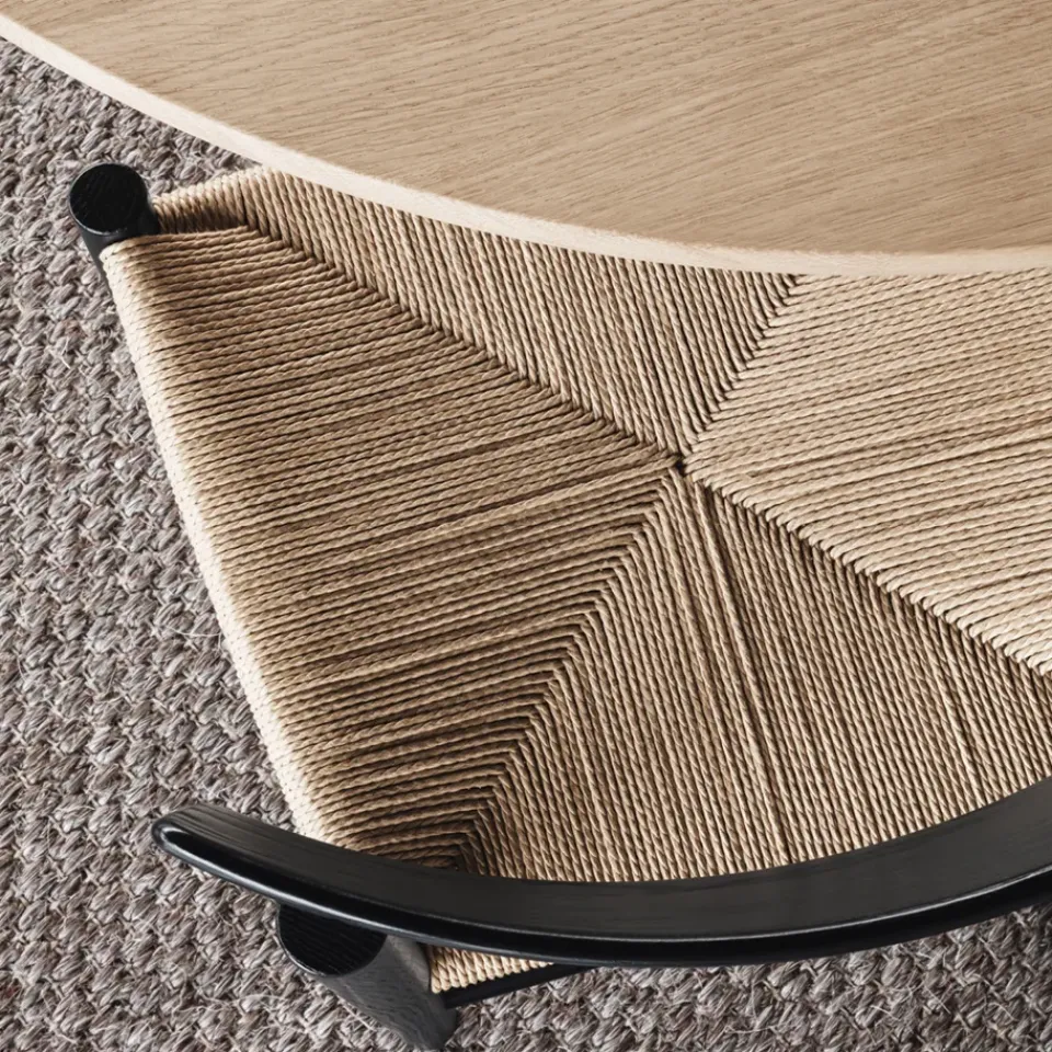 Fredericia Furniture Chairs*J39 chair, lacquered oak-braided natural Black
