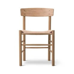 Fredericia Furniture Chairs*J39 chair, Light oiled oak—braided natural Beige