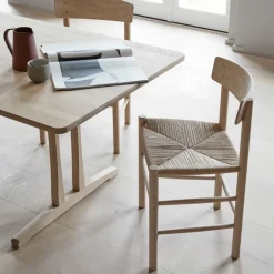 Fredericia Furniture Chairs*J39 chair, Light oiled oak—braided natural Beige