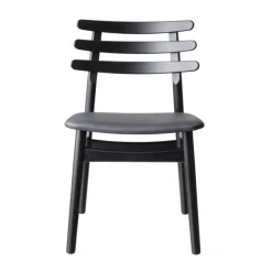 FDB Møbler Chairs*J48 chair, Oak painted- leather Black