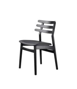 FDB Møbler Chairs*J48 chair, Oak painted- leather Black