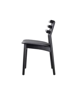 FDB Møbler Chairs*J48 chair, Oak painted- leather Black