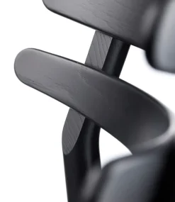 FDB Møbler Chairs*J48 chair, Oak painted- leather Black