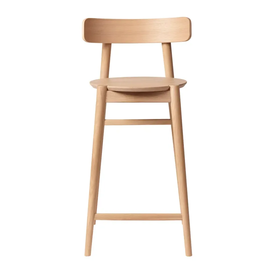 FDB Møbler Bar Stools*J185 Øst barstool 65 cm, Oak nature lacquered Beige