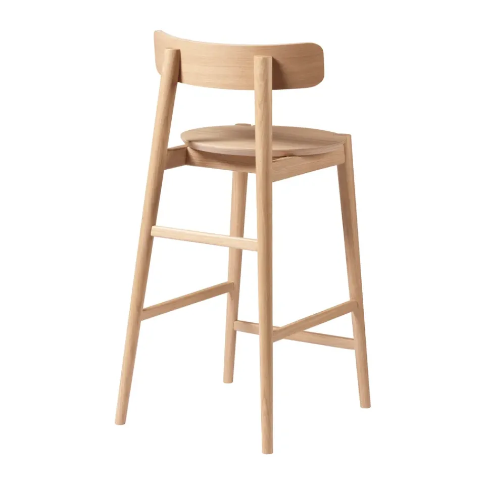 FDB Møbler Bar Stools*J185 Øst barstool 65 cm, Oak nature lacquered Beige