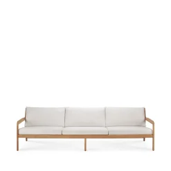 Ethnicraft Balcony Furniture|Outdoor Lounge Furniture*Jack outdoor 3 seater sofa teak, Off- White