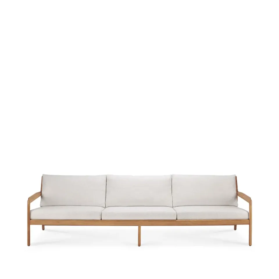 Ethnicraft Balcony Furniture|Outdoor Lounge Furniture*Jack outdoor 3 seater sofa teak, Off- White