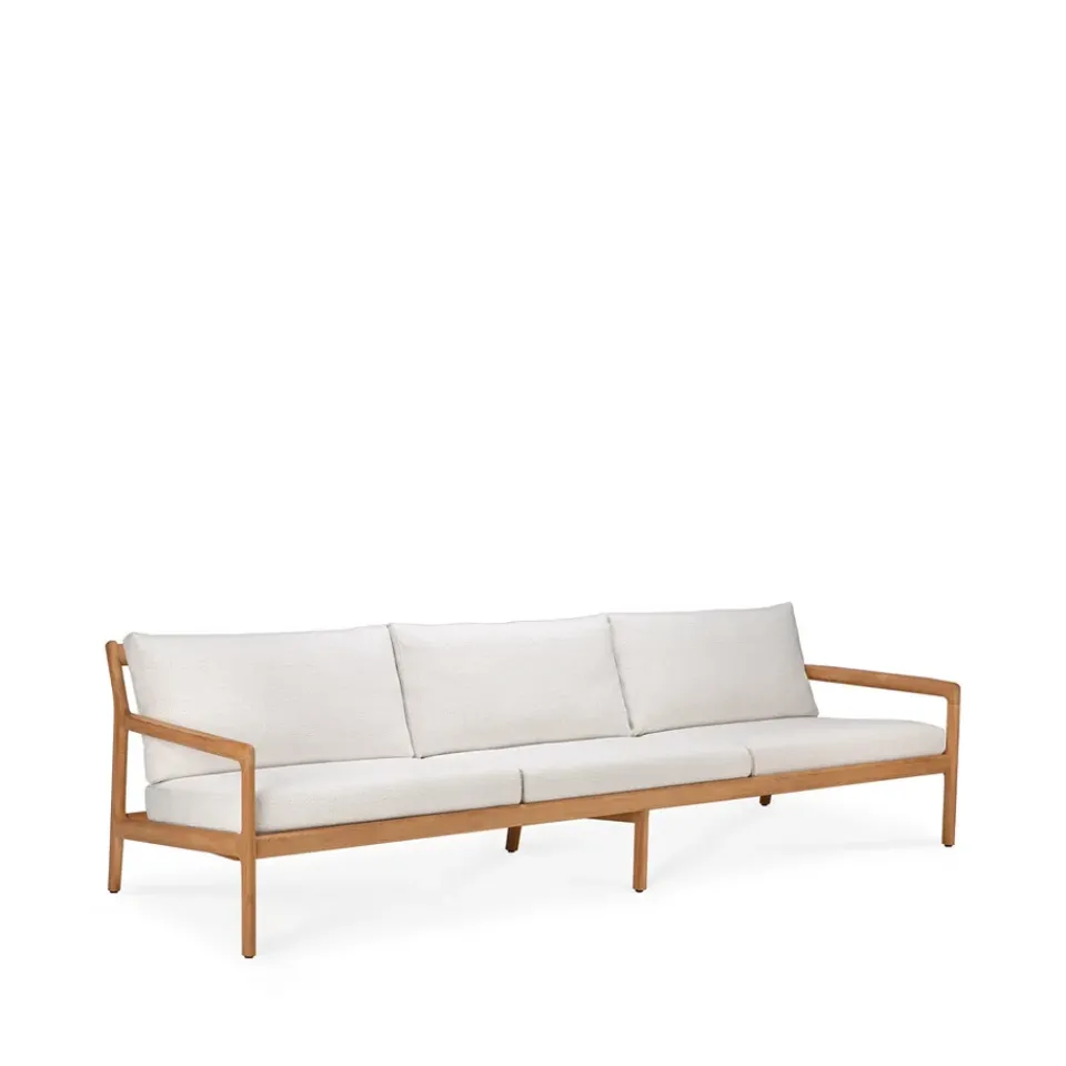 Ethnicraft Balcony Furniture|Outdoor Lounge Furniture*Jack outdoor 3 seater sofa teak, Off- White