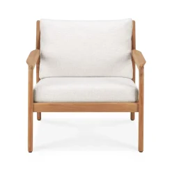 Ethnicraft Seating|Outdoor Lounge Furniture*Jack outdoor lounge armchair teak, Off- White