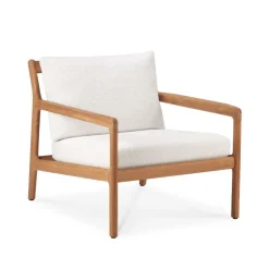 Ethnicraft Seating|Outdoor Lounge Furniture*Jack outdoor lounge armchair teak, Off- White