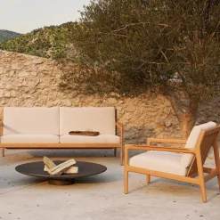 Ethnicraft Seating|Outdoor Lounge Furniture*Jack outdoor lounge armchair teak, Off- White