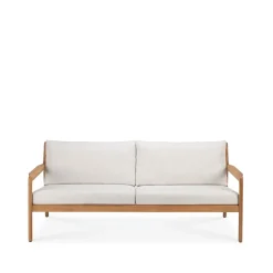 Ethnicraft Balcony Furniture|Outdoor Lounge Furniture*Jack outdoor sofa 2-seater teak, off-, teak base White