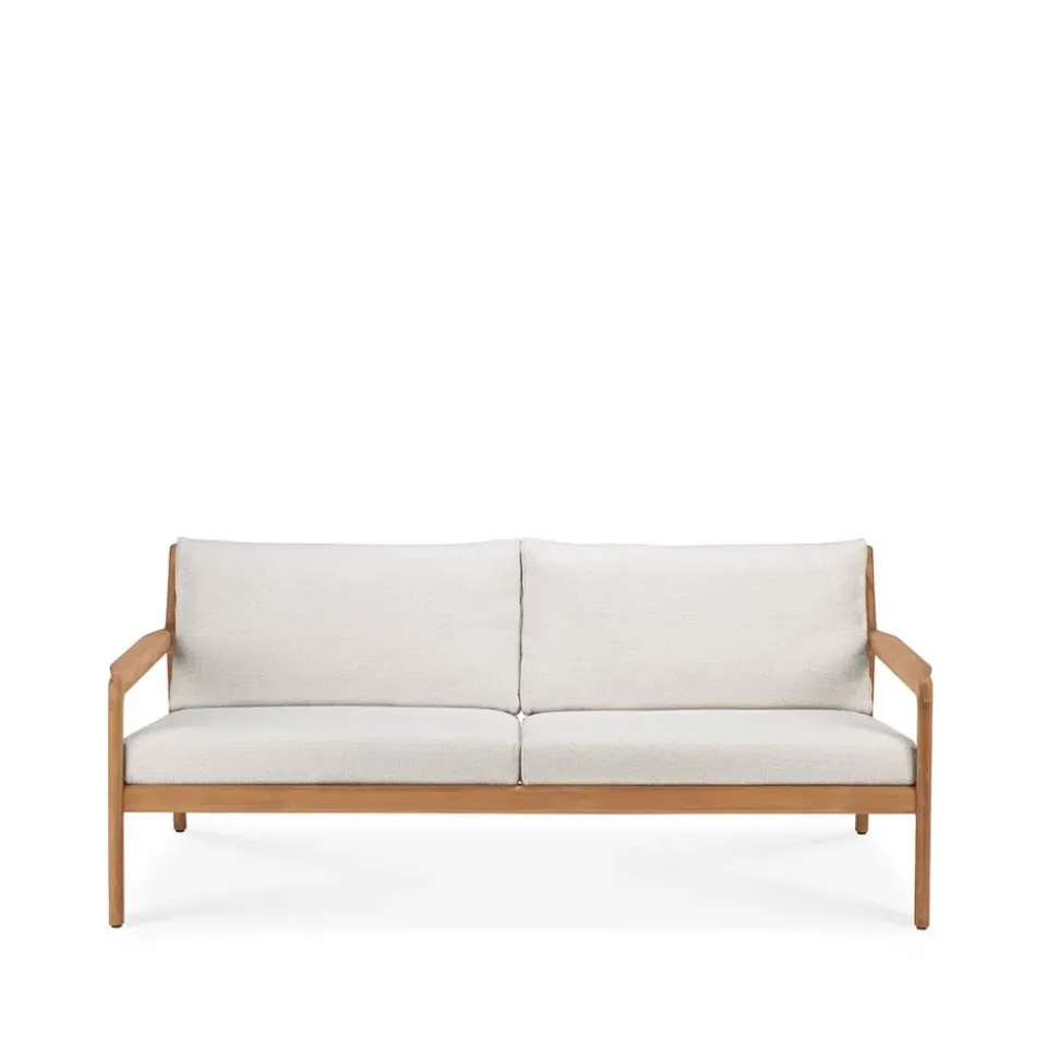 Ethnicraft Balcony Furniture|Outdoor Lounge Furniture*Jack outdoor sofa 2-seater teak, off-, teak base White