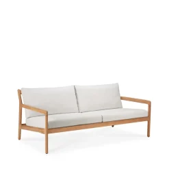 Ethnicraft Balcony Furniture|Outdoor Lounge Furniture*Jack outdoor sofa 2-seater teak, off-, teak base White