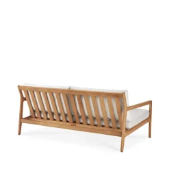 Ethnicraft Balcony Furniture|Outdoor Lounge Furniture*Jack outdoor sofa 2-seater teak, off-, teak base White