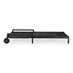 Ethnicraft Seating*Jack outdoor sunbed stained teak, Excl. cushion Black