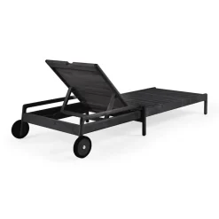Ethnicraft Seating*Jack outdoor sunbed stained teak, Excl. cushion Black