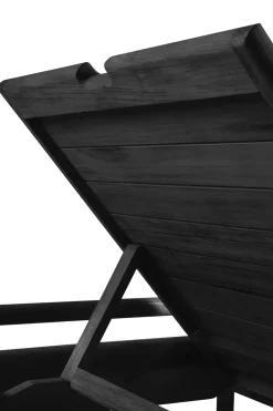 Ethnicraft Seating*Jack outdoor sunbed stained teak, Excl. cushion Black