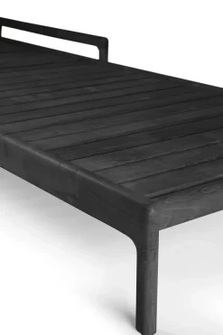 Ethnicraft Seating*Jack outdoor sunbed stained teak, Excl. cushion Black