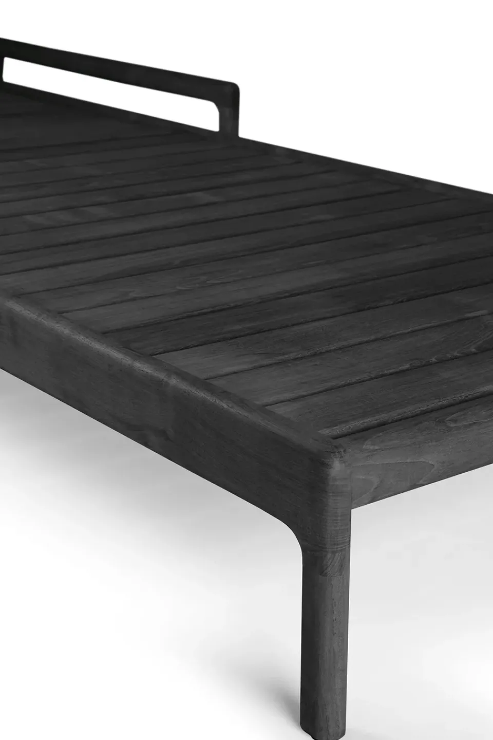 Ethnicraft Seating*Jack outdoor sunbed stained teak, Excl. cushion Black