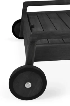 Ethnicraft Seating*Jack outdoor sunbed stained teak, Excl. cushion Black