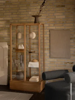 Kristina Dam Studio Display & Glass Cabinets*Japanese display cabinet large, Warm oiled oak Beige