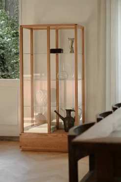 Kristina Dam Studio Display & Glass Cabinets*Japanese display cabinet large, Warm oiled oak Beige