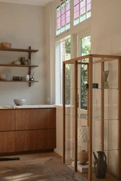 Kristina Dam Studio Display & Glass Cabinets*Japanese display cabinet large, Warm oiled oak Beige