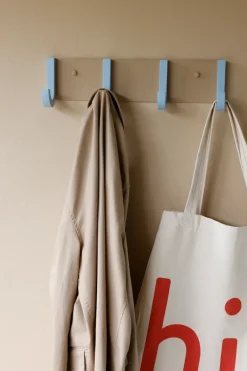 Design Letters Clothes Racks, Coat Stands & Hangers*Jay clothing rack 4 hooks, Beige-light Blue