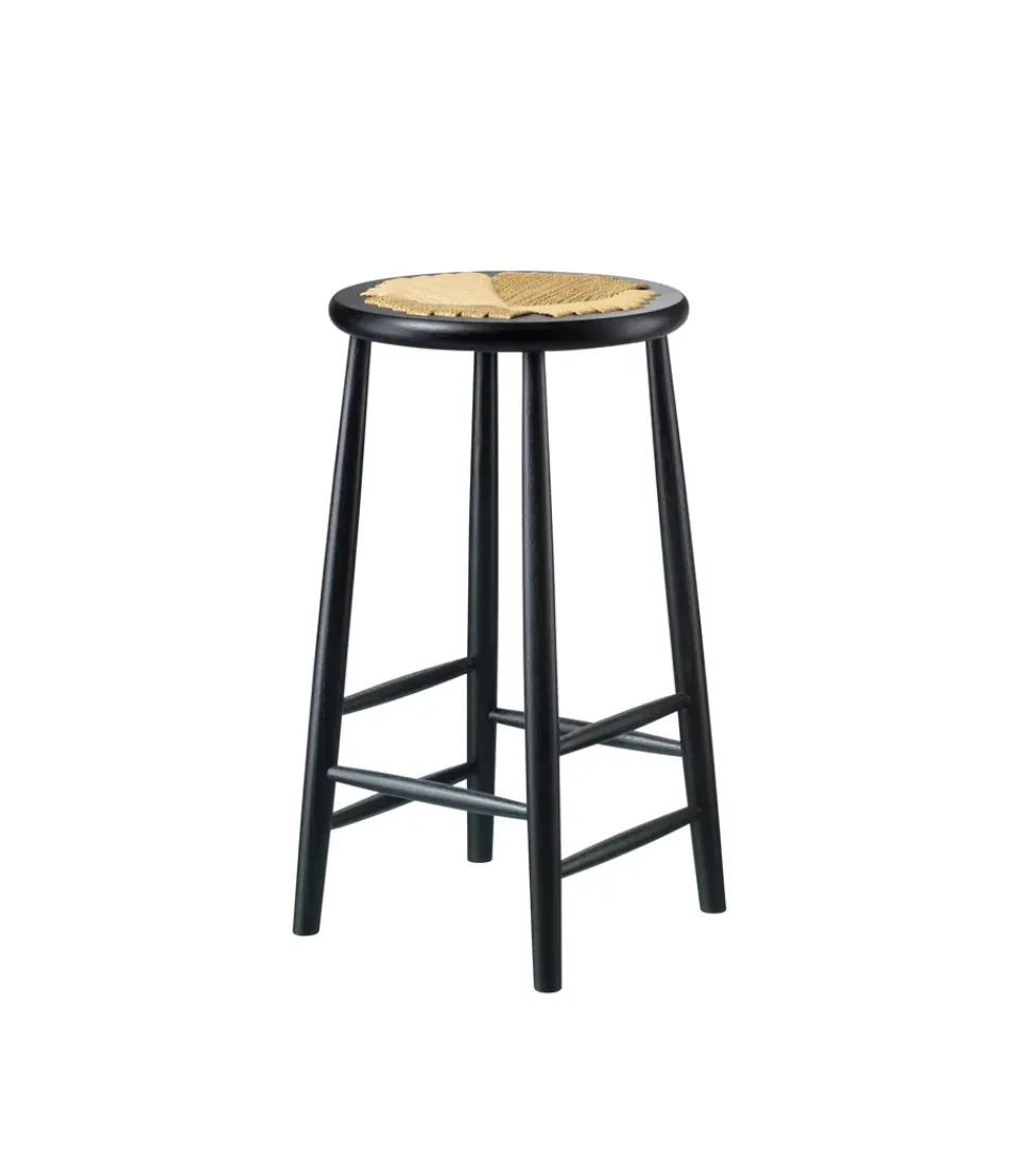 FDB Møbler Bar Stools*J165C Counter Round bar stool, Oak painted-nature Black