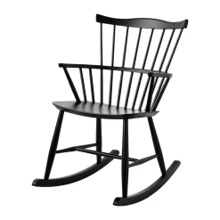 FDB Møbler Armchairs & Footstools*J52G rocking chair, Beech Ral 9005 Black