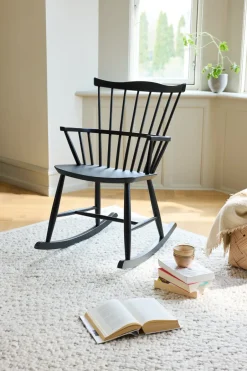 FDB Møbler Armchairs & Footstools*J52G rocking chair, Beech Ral 9005 Black