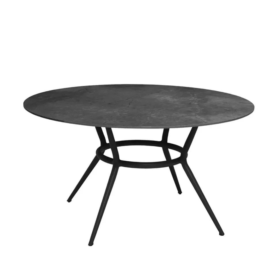 Cane-line Table For Outdoor Use*Joy dining table round, Fossil -lava grey Ø144 cm Black