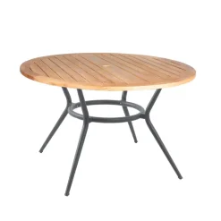 Cane-line Table For Outdoor Use*Joy dining table round, Teak-light grey Ø120 cm Brown