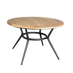 Cane-line Table For Outdoor Use*Joy dining table round, Teak-lava grey Ø120 cm Brown
