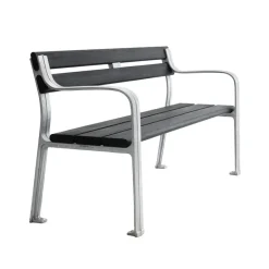 Byarums bruk Garden Sofas & Garden Benches|Outdoor Lounge Furniture*Joy sofa, Mahogany glaze, raw aluminum stand Black