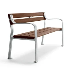 Byarums bruk Garden Sofas & Garden Benches|Outdoor Lounge Furniture*Joy sofa, Mahogany, raw aluminum stand BrownSilver-coloured