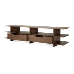 Ethnicraft Benches*Kabuki media unit, Dark stained teak Brown