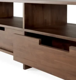 Ethnicraft Benches*Kabuki media unit, Dark stained teak Brown