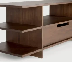 Ethnicraft Benches*Kabuki media unit, Dark stained teak Brown
